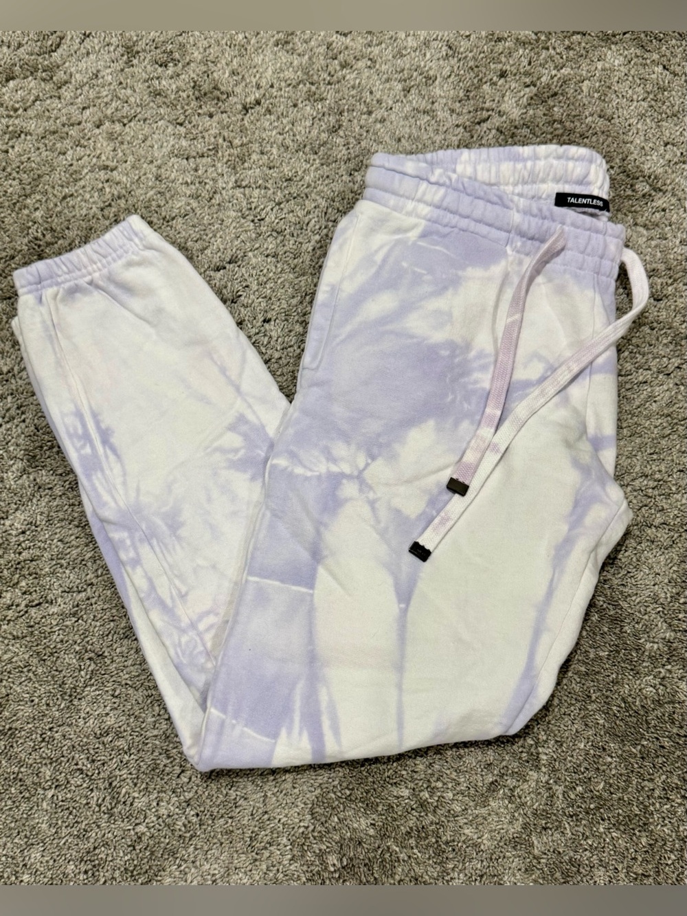 TALENTLESS-Spiral Wash Tie Dye Sweatpants-lavender- Unisex Sz. Small